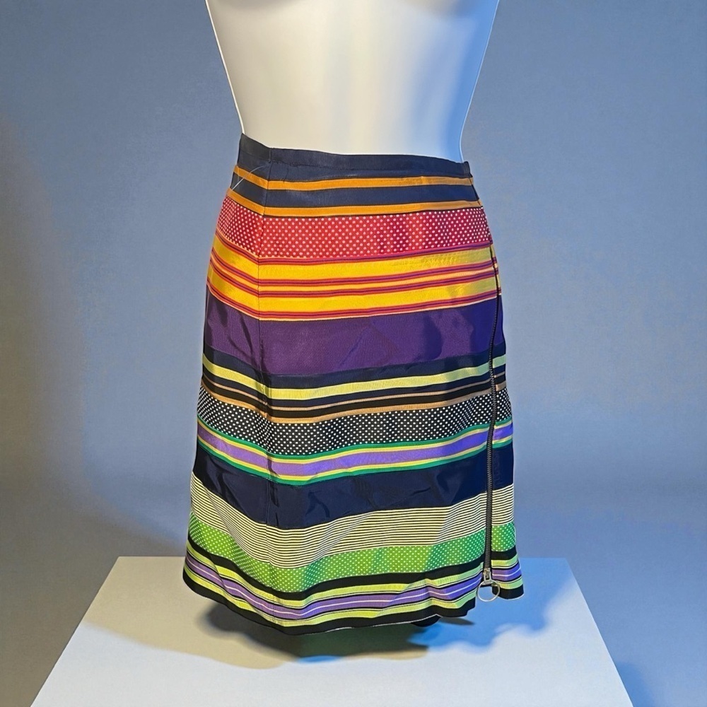 Multi-Color Lined Mini Skirt – Side Zipper